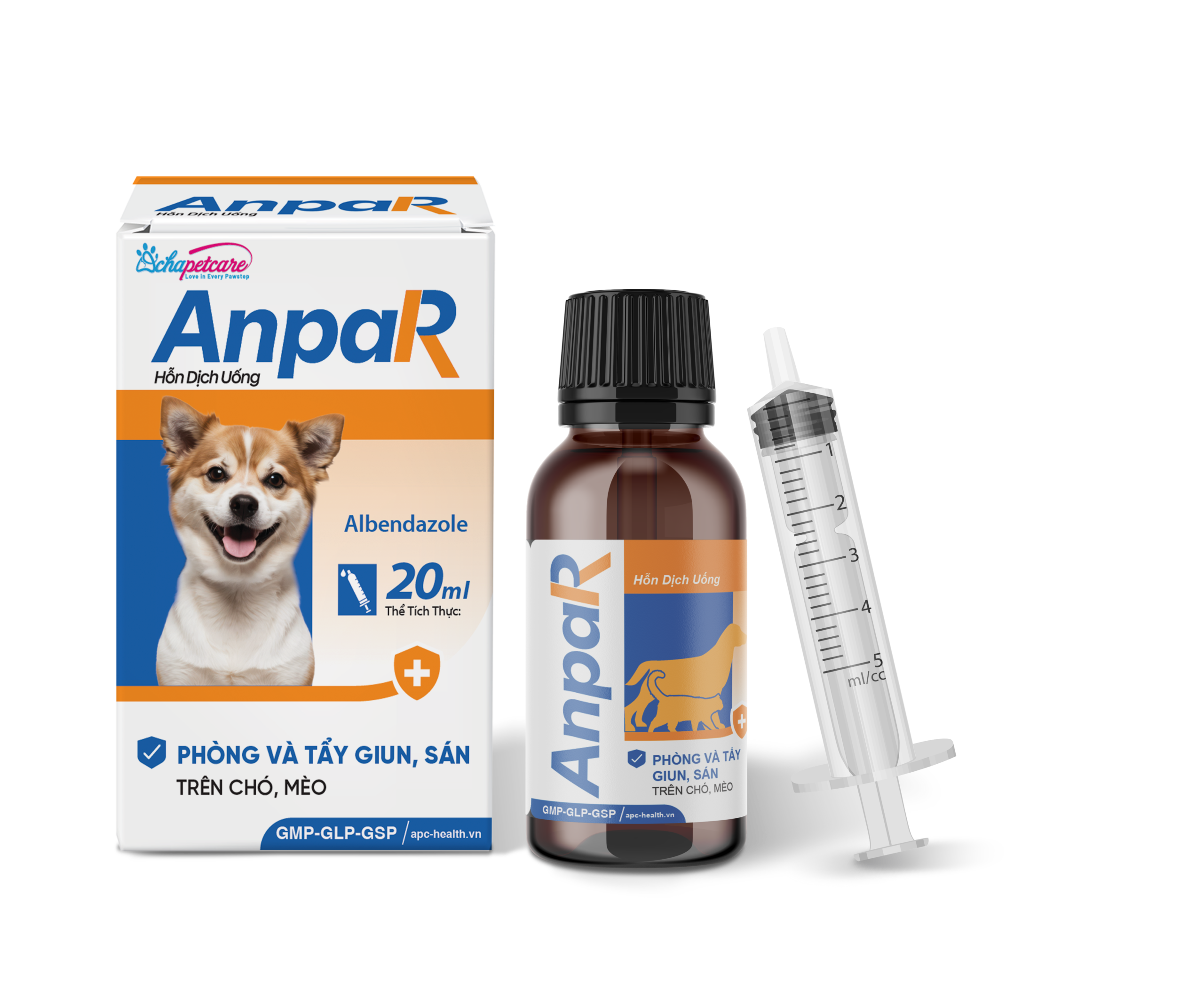 Hỗn dịch uống ANPAR phòng và tẩy giun, sán trên chó mèo (20ml)
