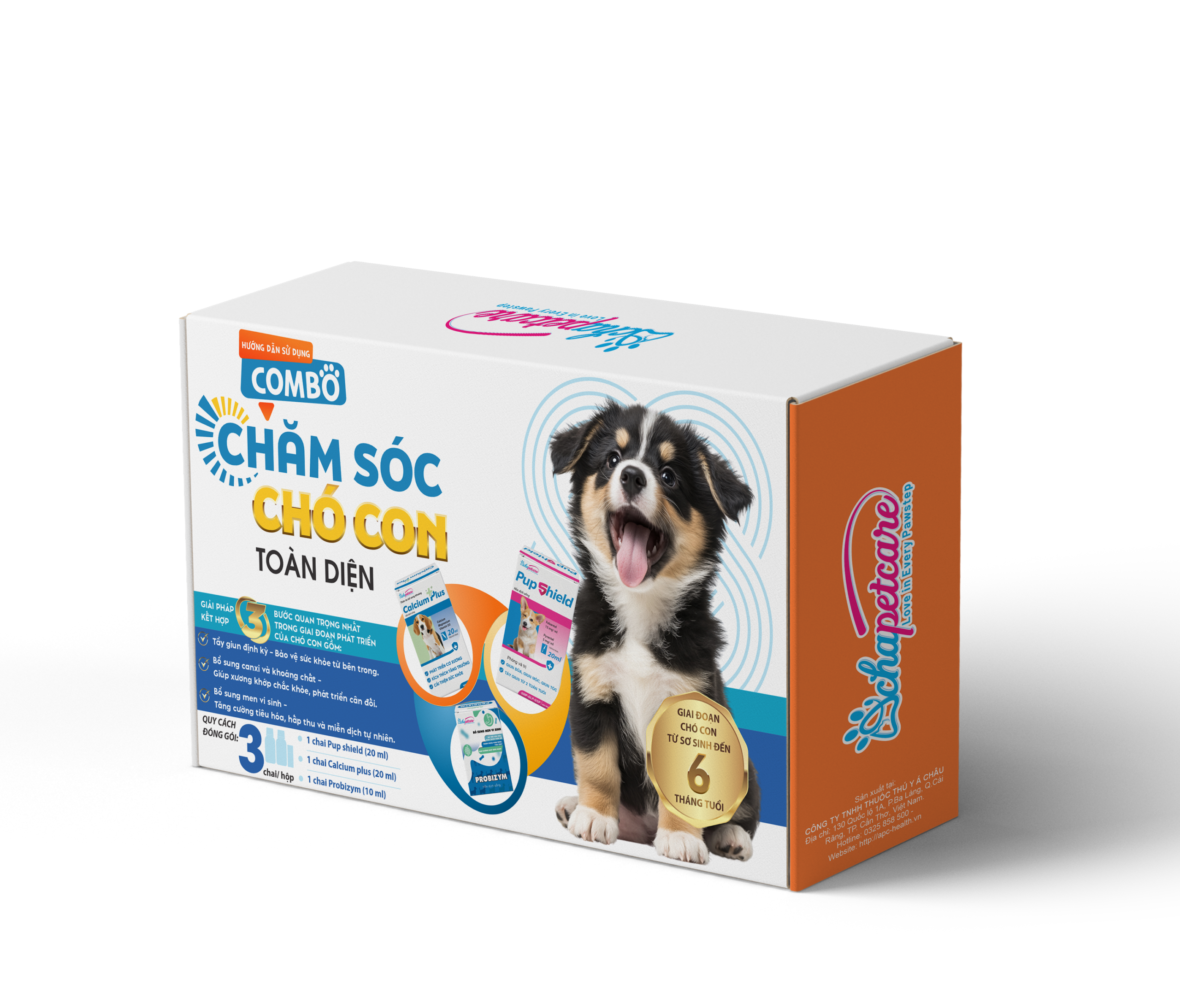 COMBO CHĂM SÓC CHÓ CON TOÀN DIỆN - Pup Shield + Calcium Plus + Probizym
