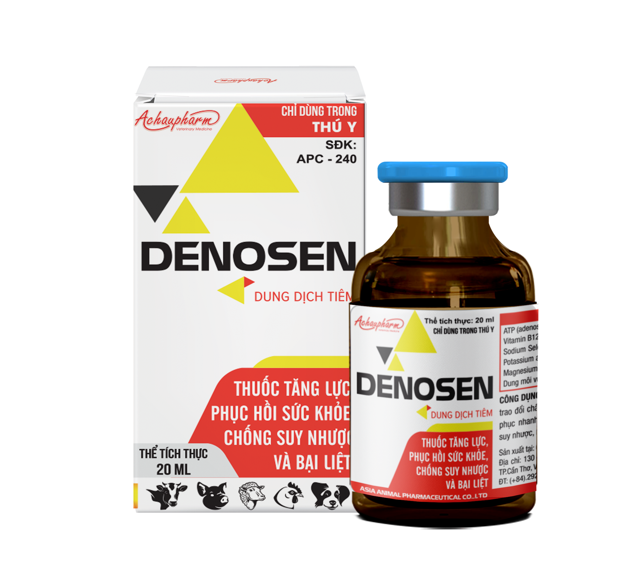 Thuốc tiêm DENOSEN tăng lực, phục hồi, chống suy nhược và bại liệt (20ml)