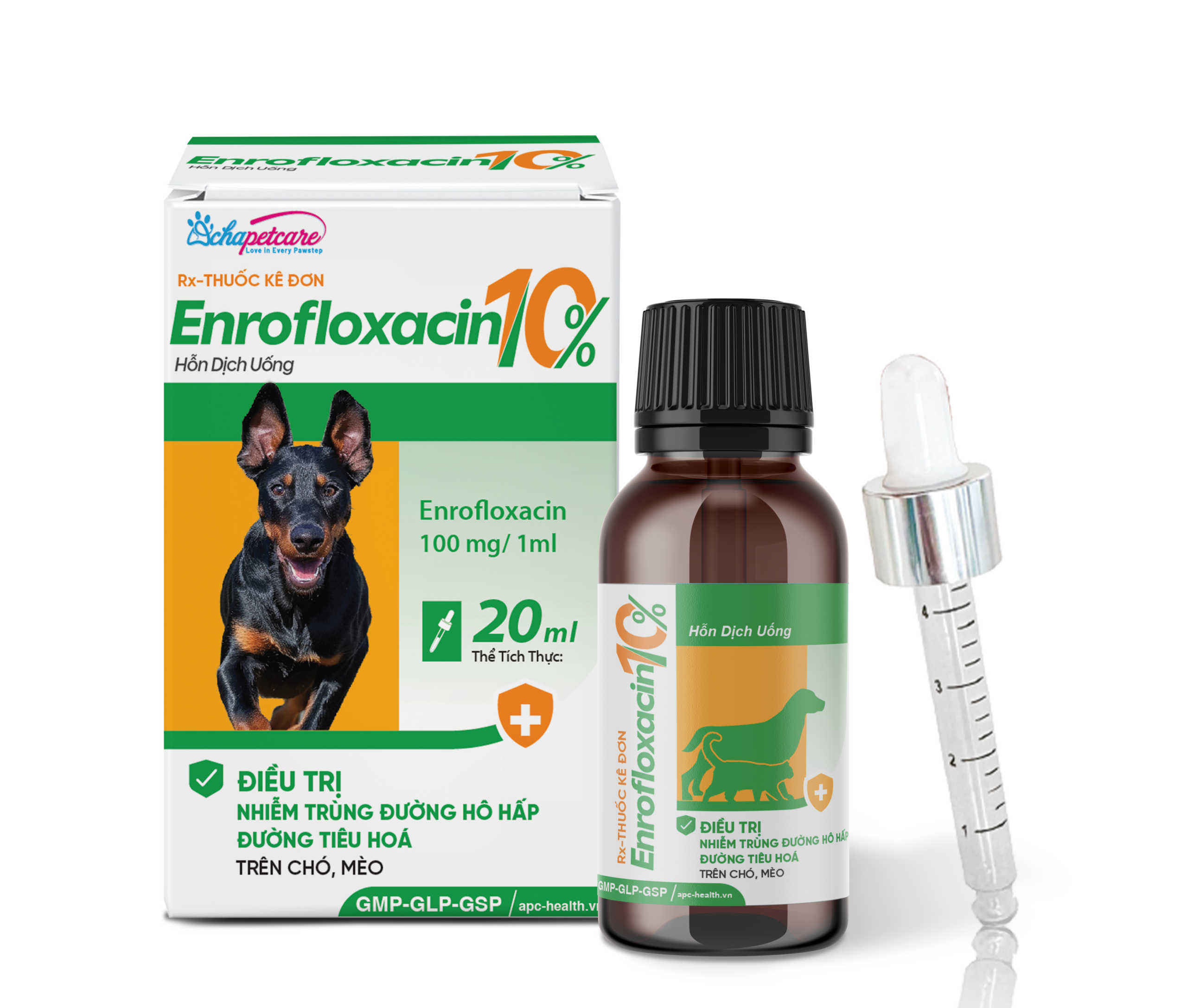 Hỗn dịch uống ENROFLOXACIN 10% trị nhiễm trùng đường hô hấp, tiêu hóa (20ml)