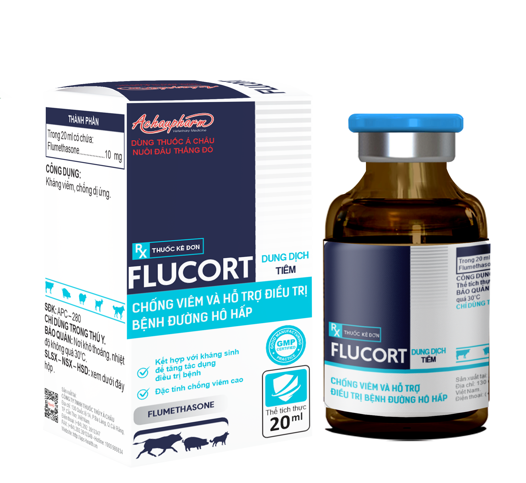 Thuốc tiêm FLUCORT chống viêm, hỗ trợ điều trị bệnh đường hô hấp (20ml, 100ml)