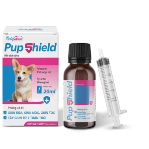 Hỗn dịch uống PUP SHIELD phòng và trị giun đũa, giun móc, giun tóc cho chó con (20ml)