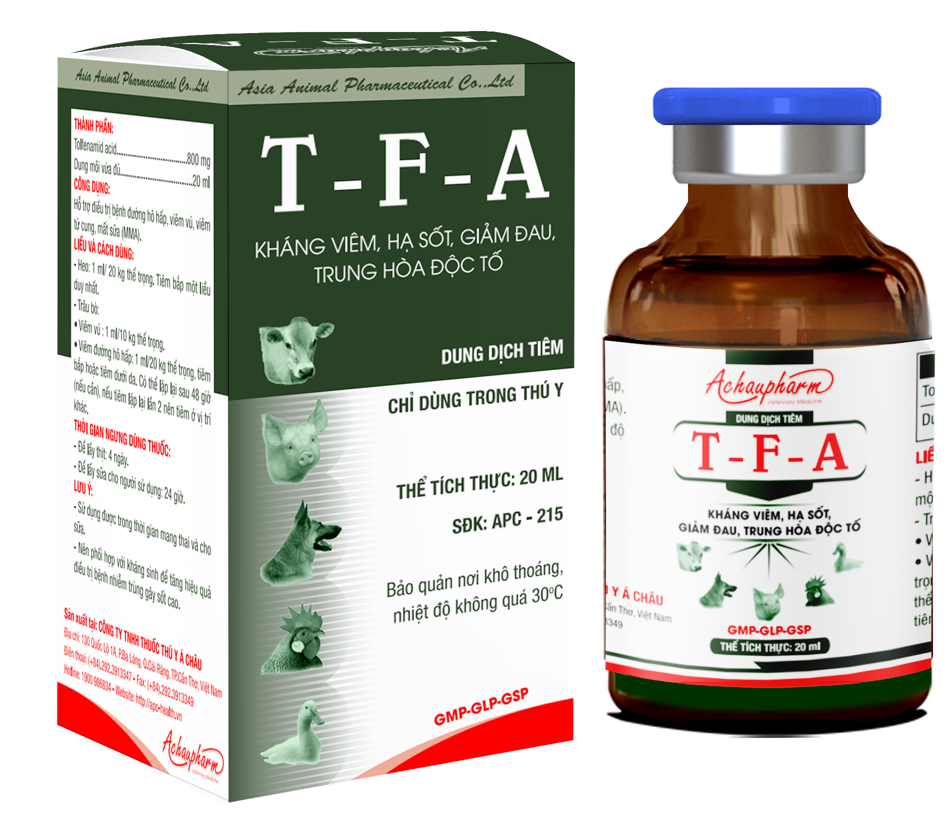 Thuốc tiêm T-F-A kháng viêm, hạ sốt, giảm đau, trung hòa độc tố (20ml, 100ml)
